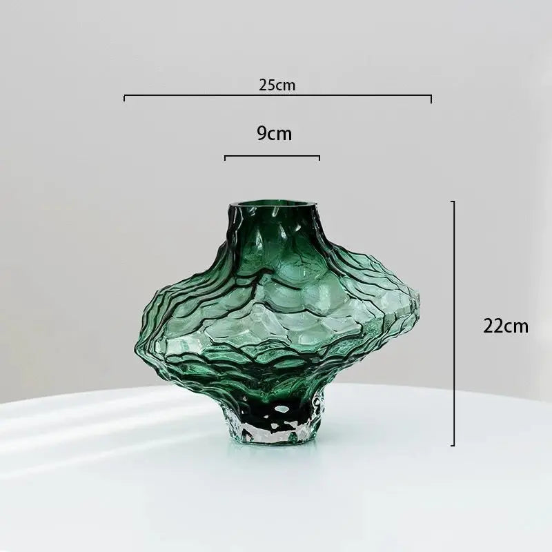 Ancient-Style Canyon Glass Vase – Elegant Home & Flower Décor
