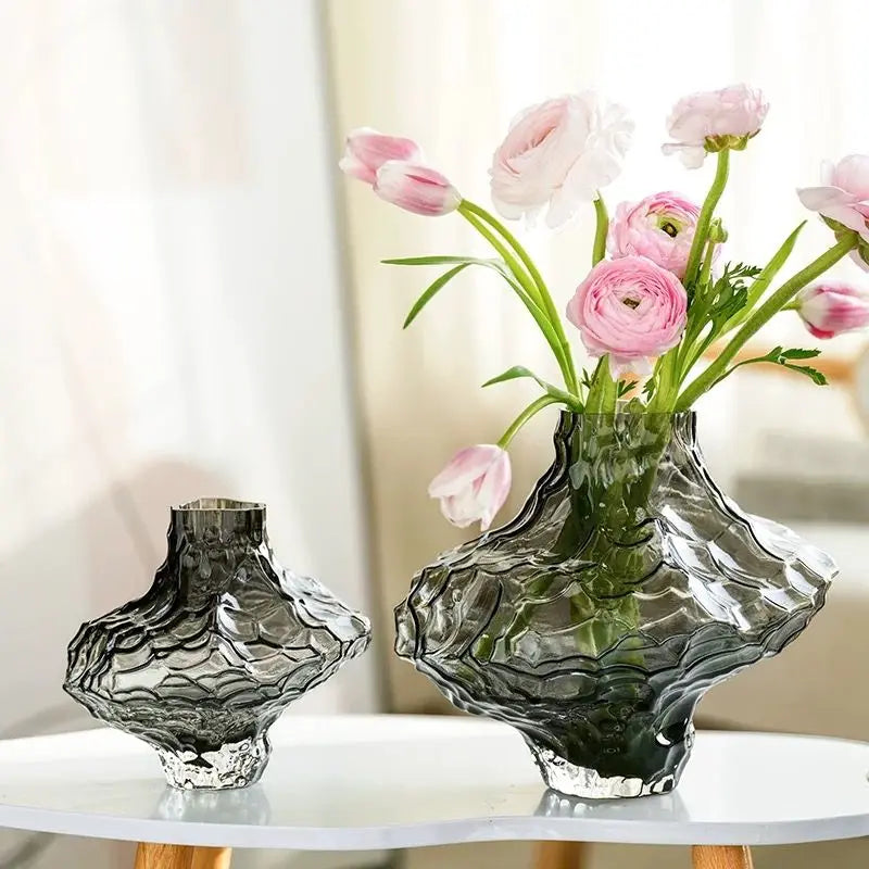 Ancient-Style Canyon Glass Vase – Elegant Home & Flower Décor