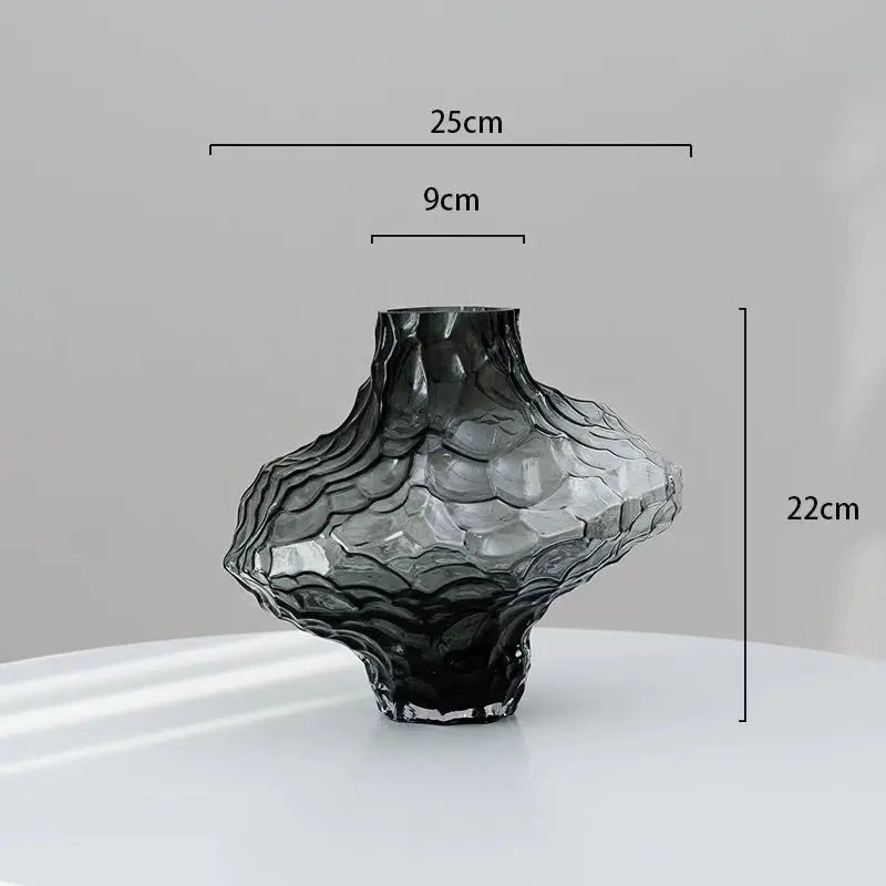 Ancient-Style Canyon Glass Vase – Elegant Home & Flower Décor