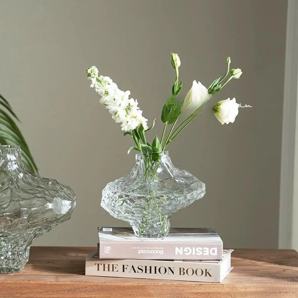 Ancient-Style Canyon Glass Vase – Elegant Home & Flower Décor