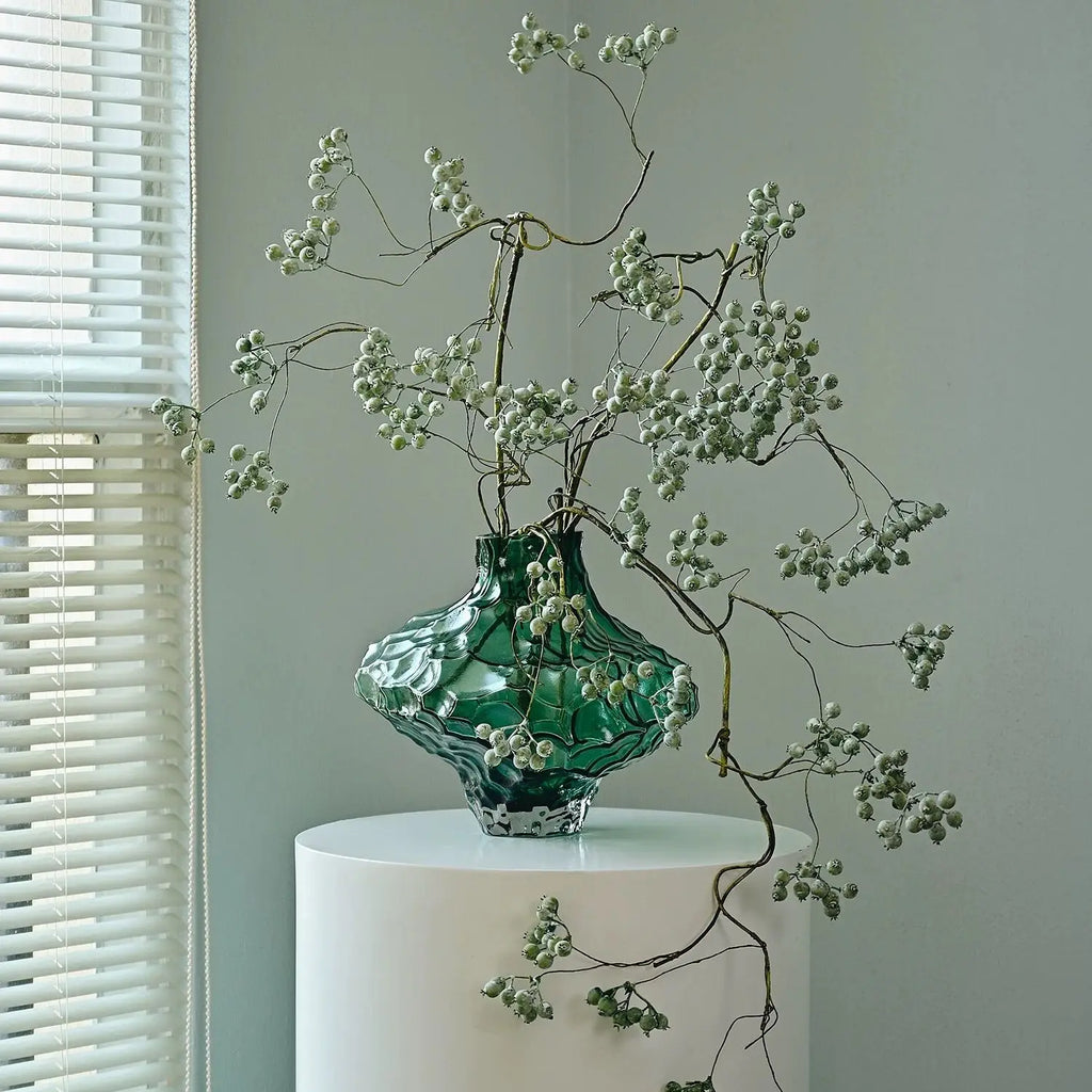 Ancient-Style Canyon Glass Vase – Elegant Home & Flower Décor